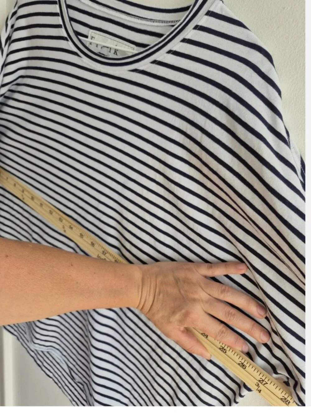 Frank & Eileen Anna Long Sleeve Heritage Jersey Capelet Navy French Stripe sz M - Picture 5 of 8